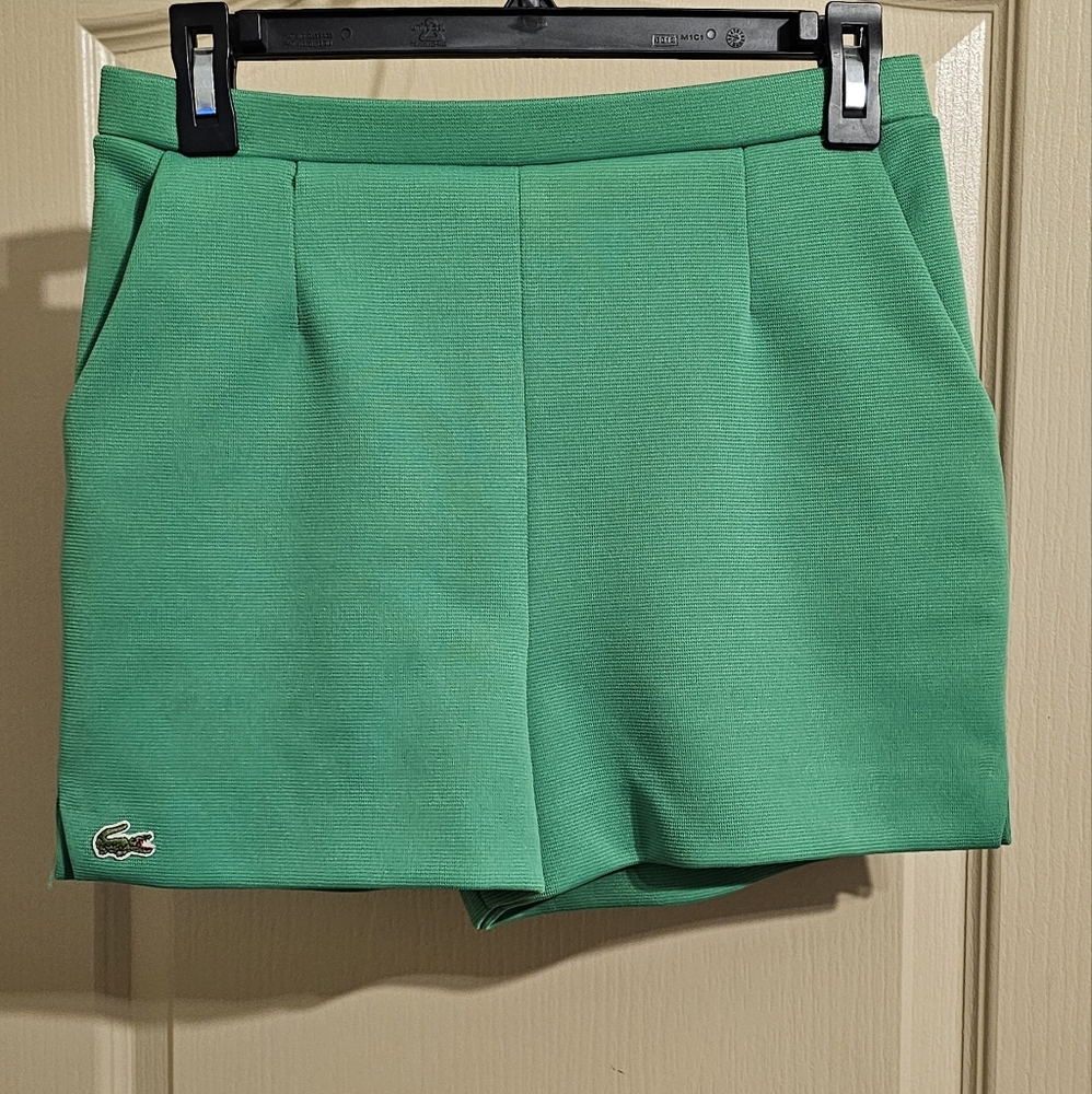 Vintage 1960's Lacoste Haymaker Bright Green Shorts. Retro Polyester Shorts
